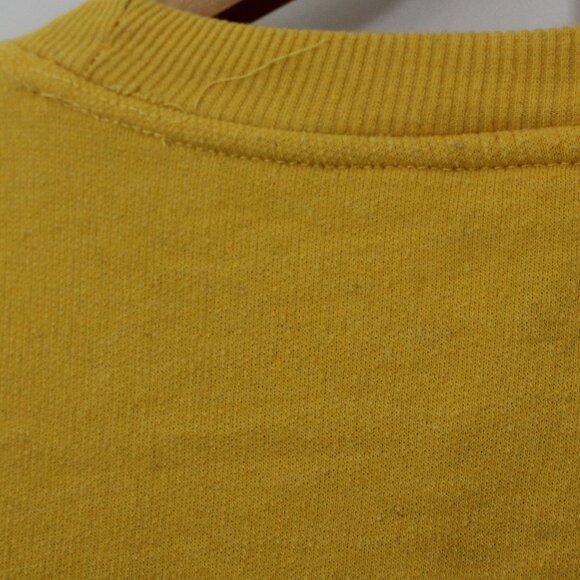 Mighty Fine Small Cotton Blend Yellow Strong Black Woman Crew Neck Sweater - Picture 5 of 5